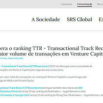 SRS Advogados lidera o ranking TTR - Transactional Track Record 2021 em Portugal com o maior volume de transaes em Venture Capital